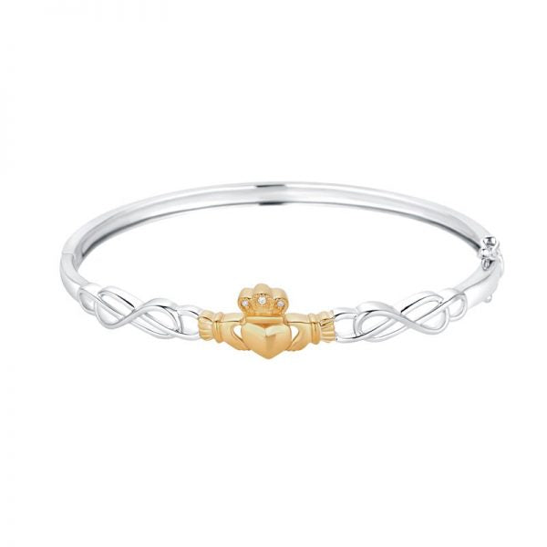 10K authentic Gold Aurafin Claddagh Bangle Bracelet