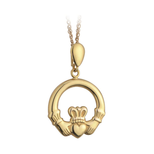 9K Gold Light Claddagh Pendant