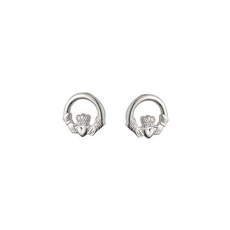 Sterling Silver Claddagh Stud Earrings