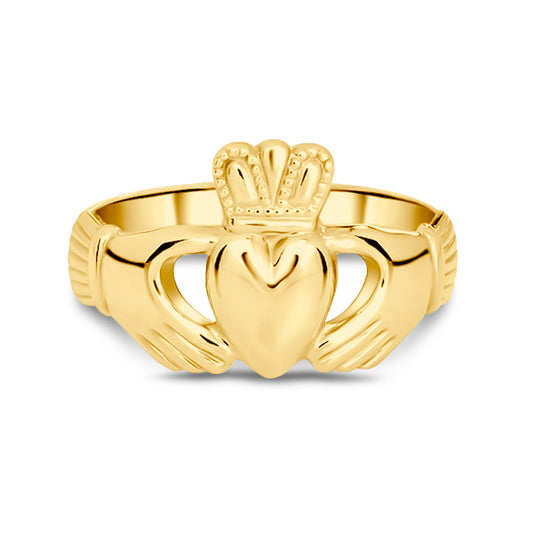 Ladies Heavy Claddagh Ring in 9K Gold