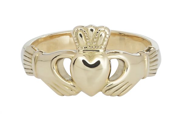 Ladies Heavy Claddagh Ring in 18K Gold