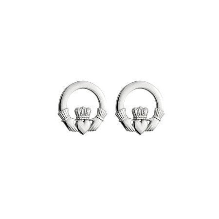 Sterling Silver Stud Claddagh Earrings