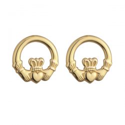 9K Claddagh Stud Earrings