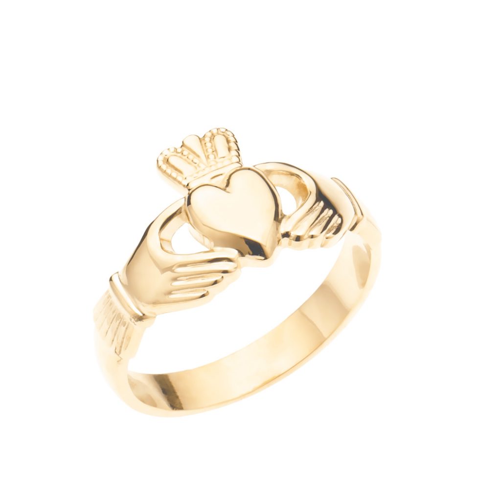 Ladies Heavy Claddagh Ring in 9K Gold