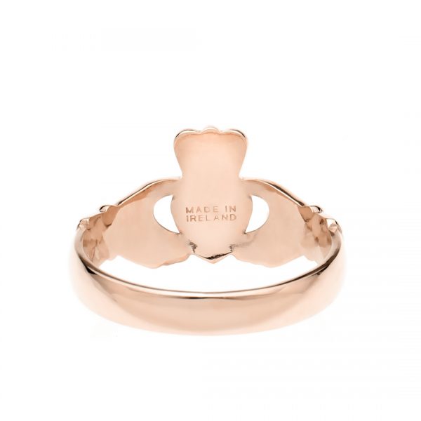 Ladies 9K Heavy Rose Gold Fallers Claddagh Ring